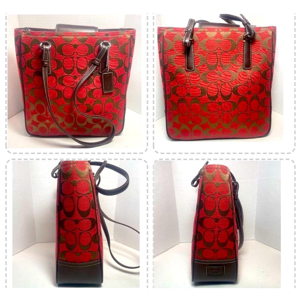 Coach Signature series tapestry and leather handbag PRICE..IS..VERY…FIRM! - Picture 15 of 16